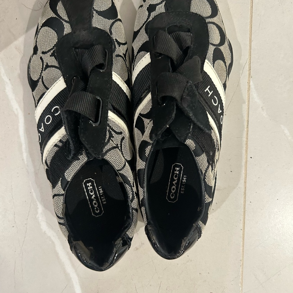 Coach Kids Black and White Shoes